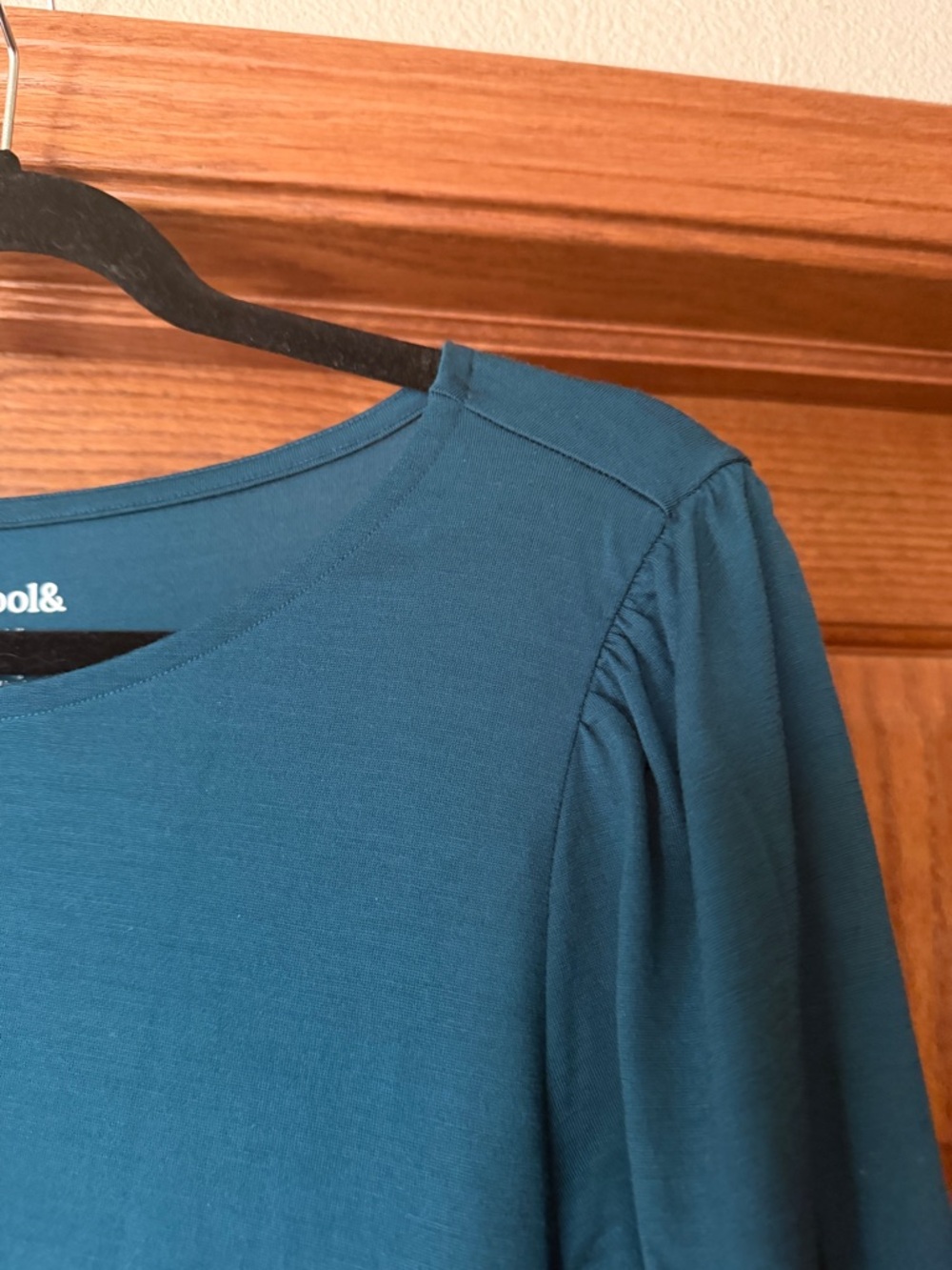 Wool& Rosa Aegean Teal Long-Sleeve Dress - Picture 3 of 4